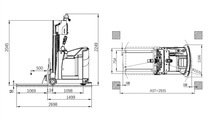 Counterweight Stacker AGV Automatic Forklift Vehicle