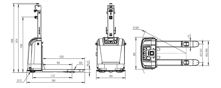 1.6T Industrial Automatic Guided Vehicle (AGV) Chassis Reliable AMR For Factories