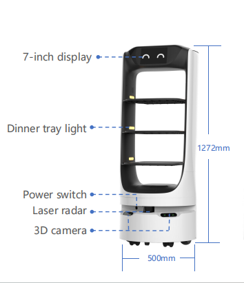 Laser Electric Intelligent Food Delivery Robot ZSA-100S Multiple Application Scenarios